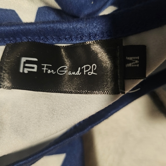 NWOT For G And PL Red White & Blue Stars & Stripes Patriotic Maxi Dress Size L - Picture 10 of 10